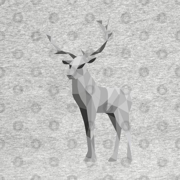 Grey Geometric Reindeer by shaldesign